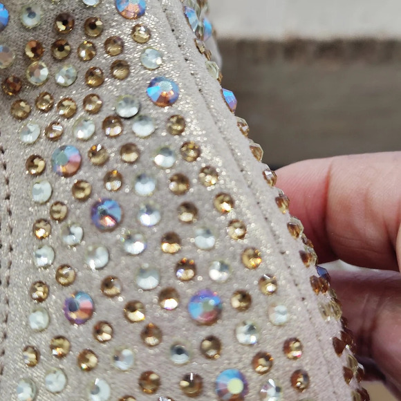 Kenneth Cole Gold Strappy Heels / Blinged Out / Size 10 - Picture 6 of 7